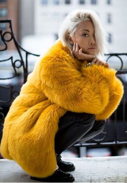 how to wear faux fur coat 