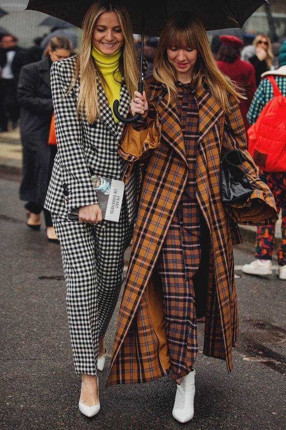 total look checkered fashion trend 