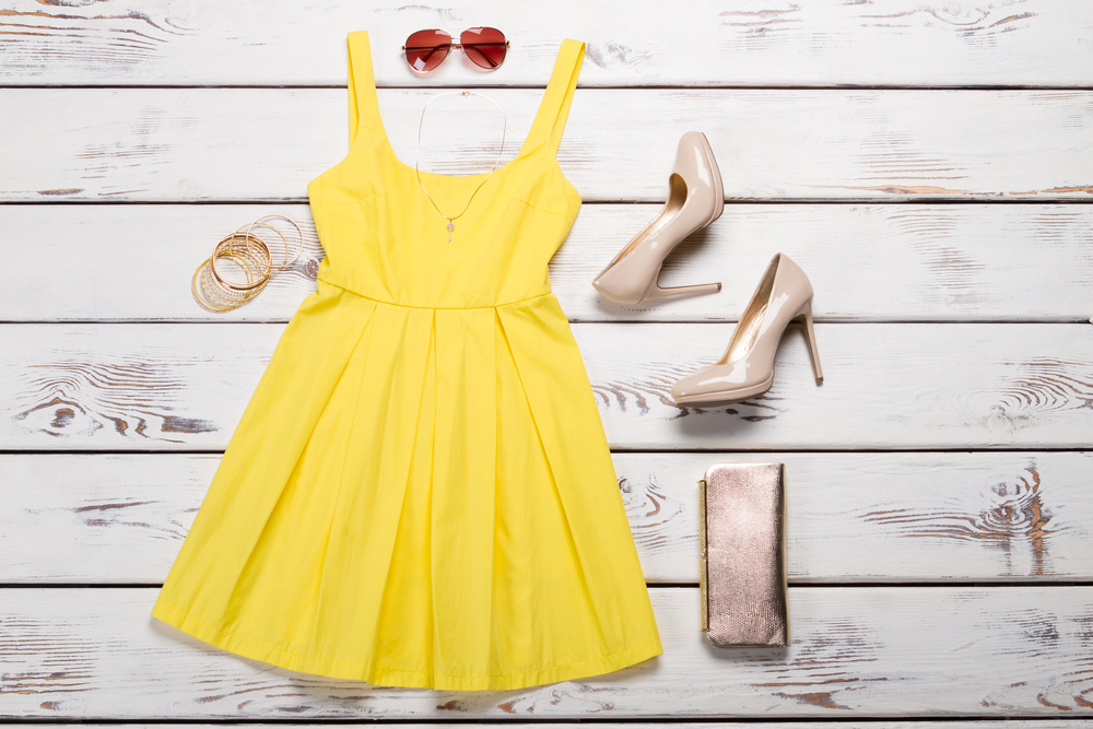 robe jaune femme