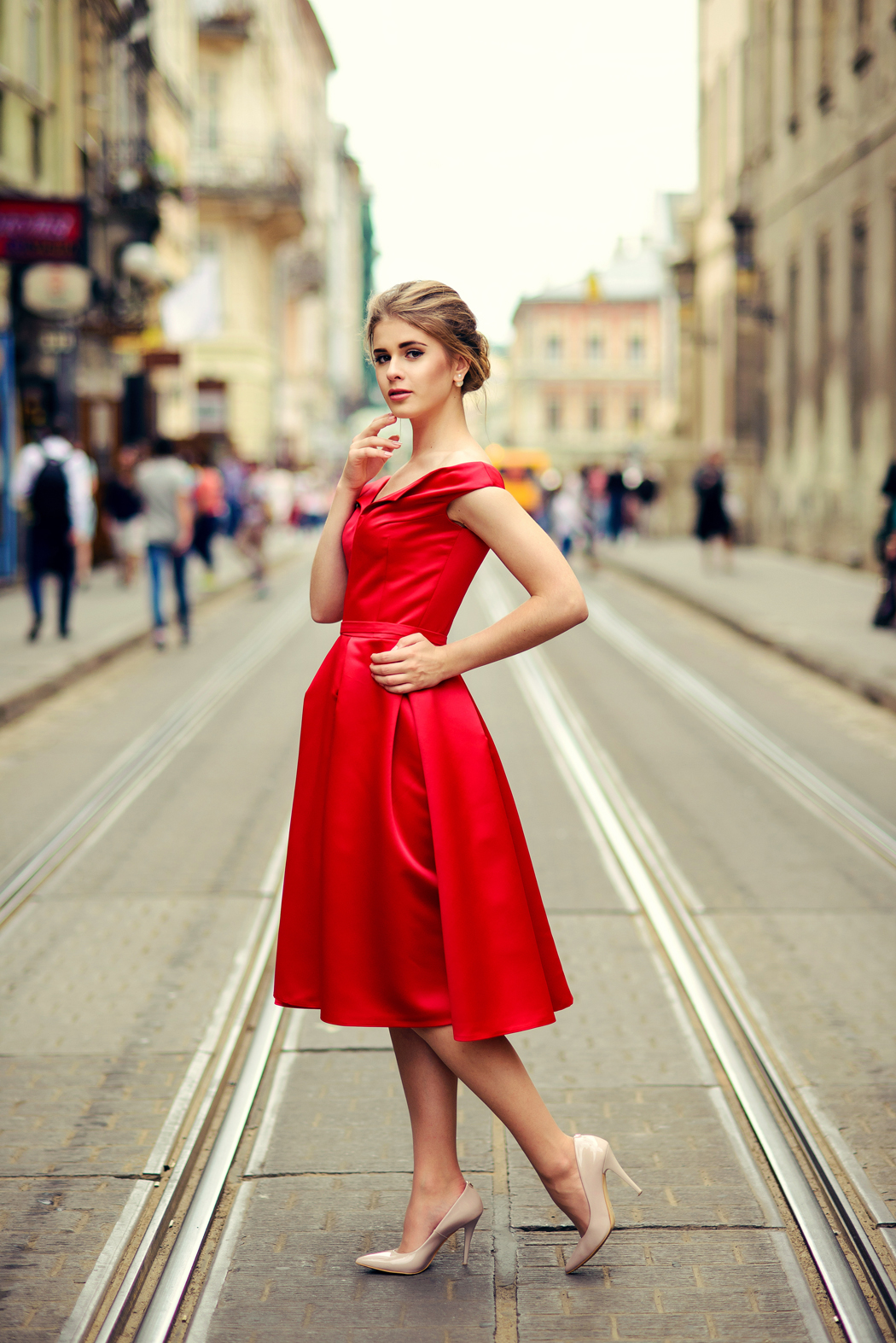 robe de soirée chic et glamour rouge
