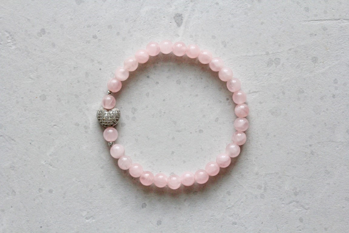 rose quartz natural stone bracelet
