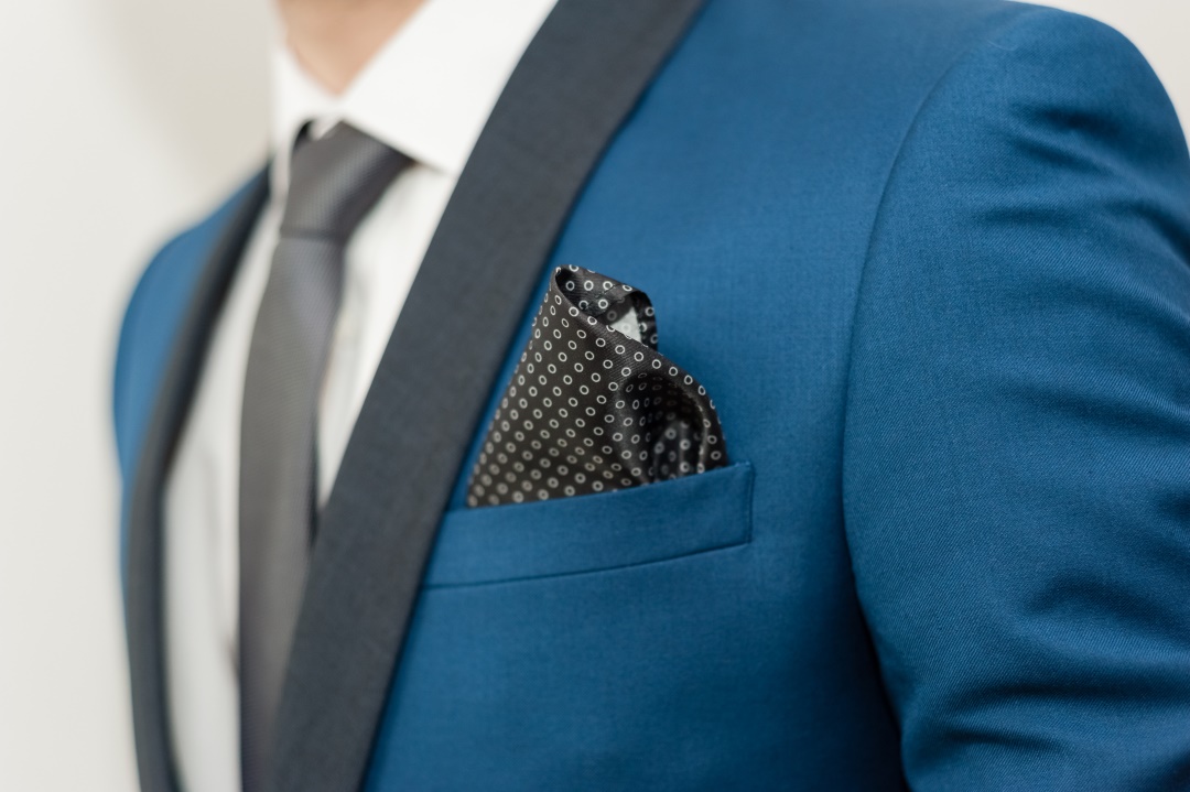 costume mariage bleu roi
