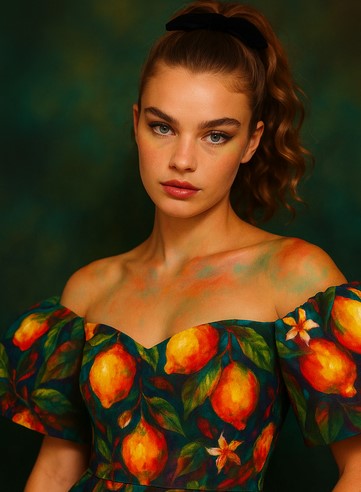 robe imprimée citron